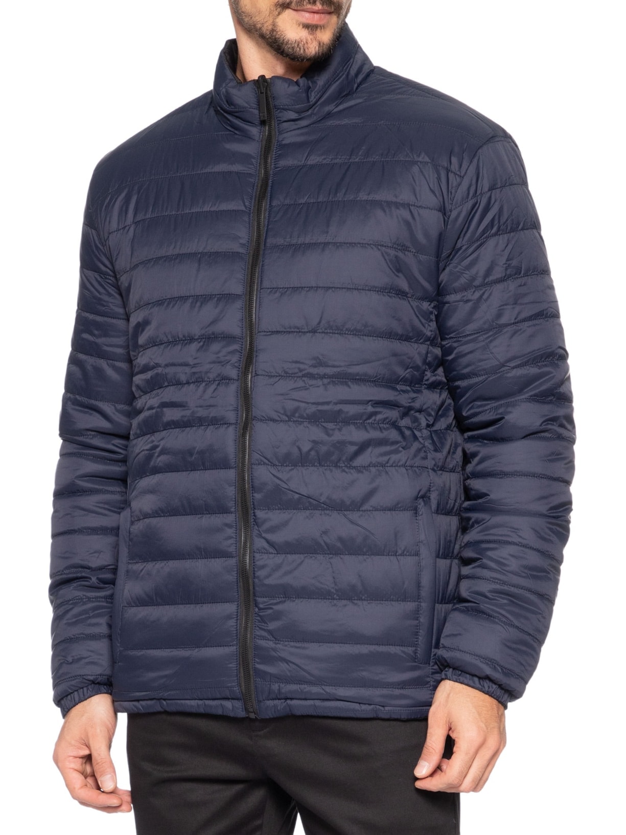 Jaqueta Masculina Puffer Dupla Face Azul '2 Essential