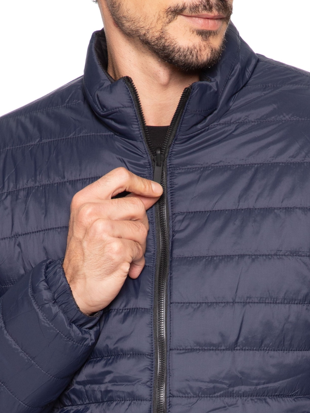 Jaqueta Masculina Puffer Dupla Face Azul '2 Essential