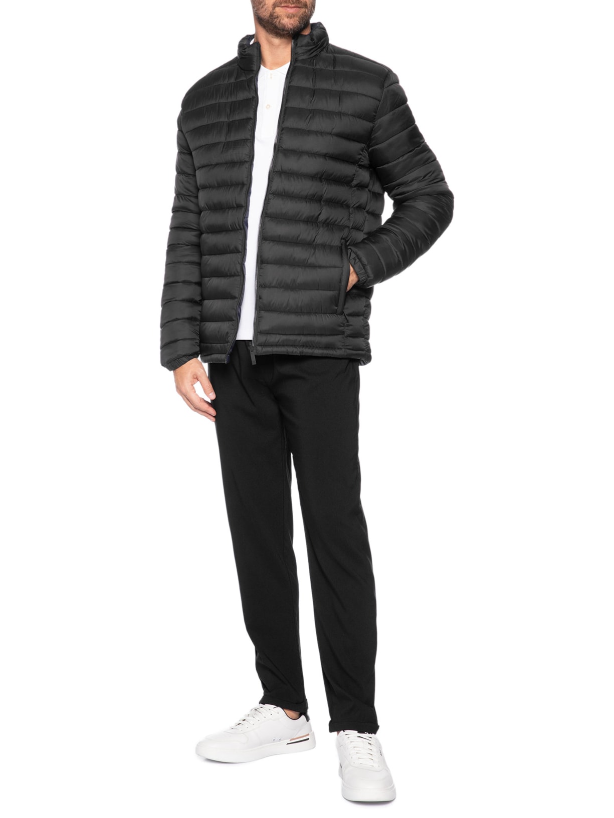 Jaqueta Masculina Puffer Dupla Face Azul '2 Essential