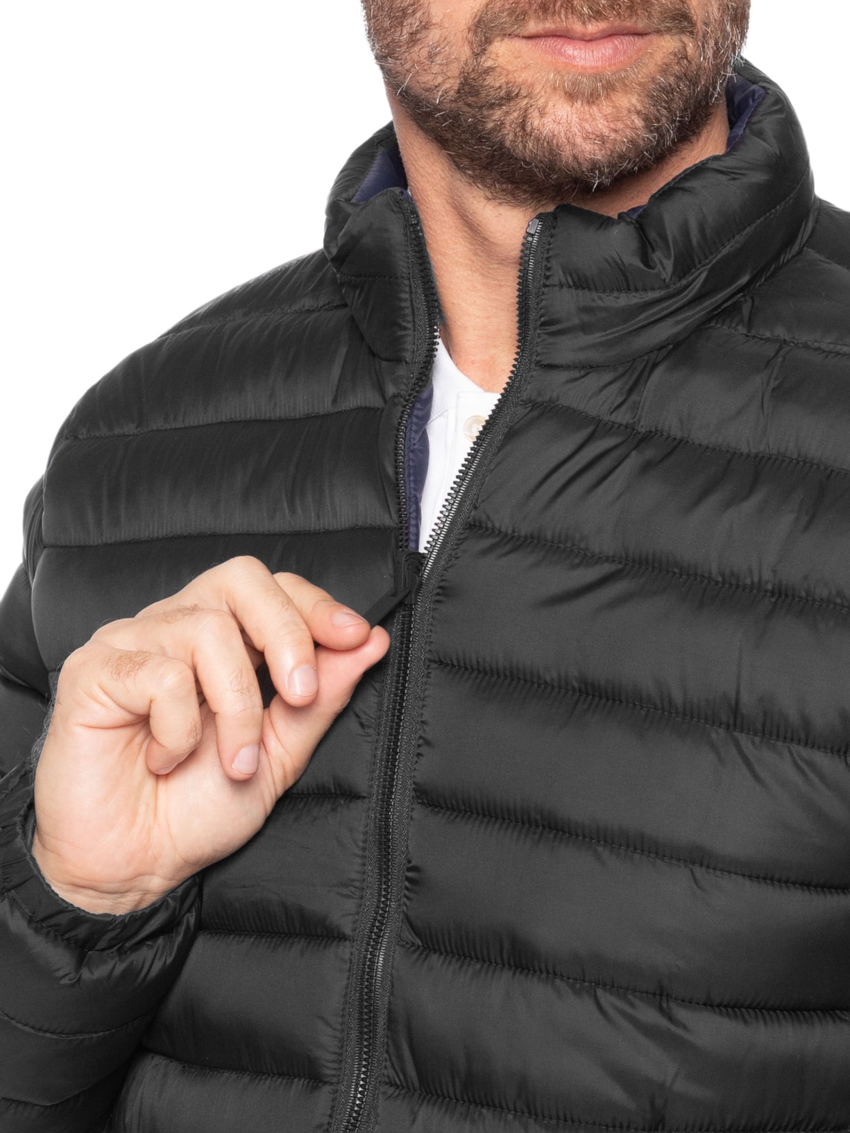 Jaqueta Masculina Puffer Dupla Face Azul '2 Essential