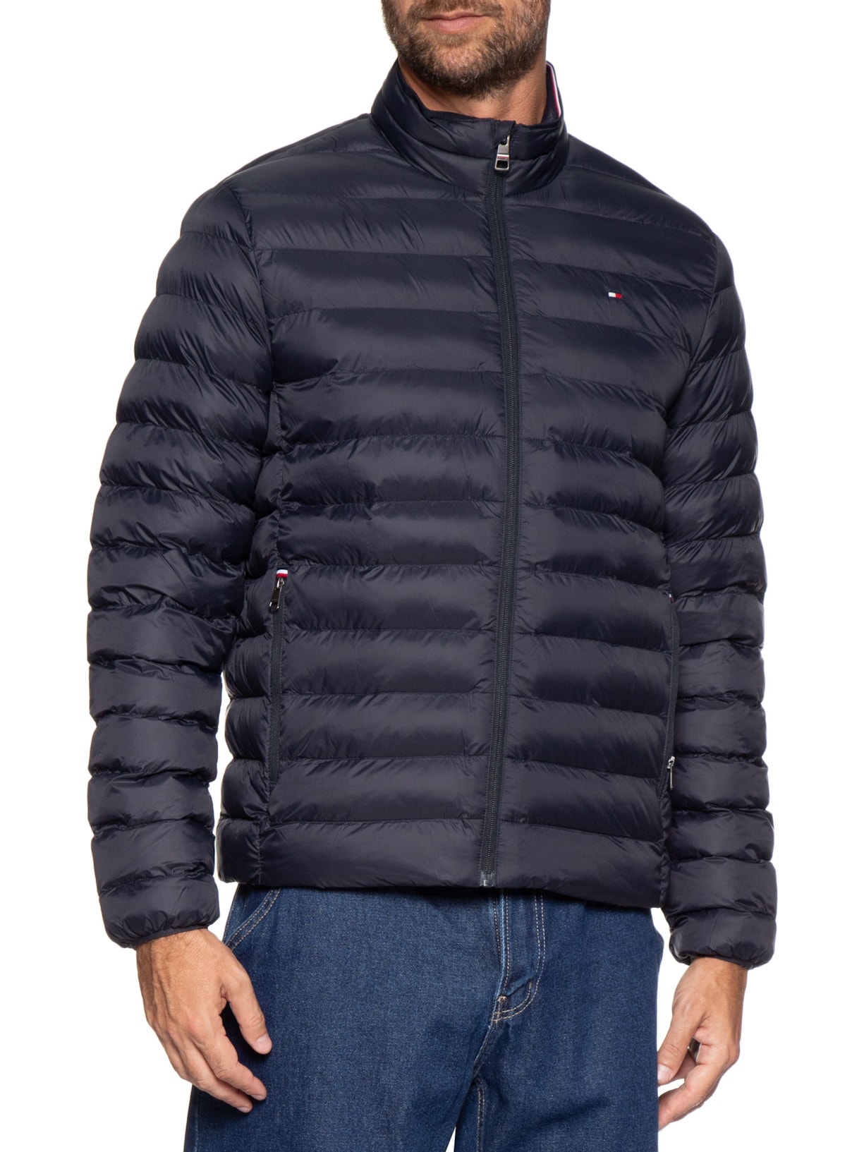 Jaqueta Masculina Puffer Essential Logo No Peito Azul Tommy Hilfiger