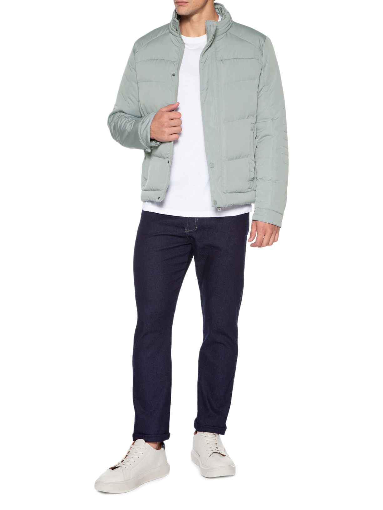 Jaqueta Masculina Puffer Gomos Cinza '2 Essential