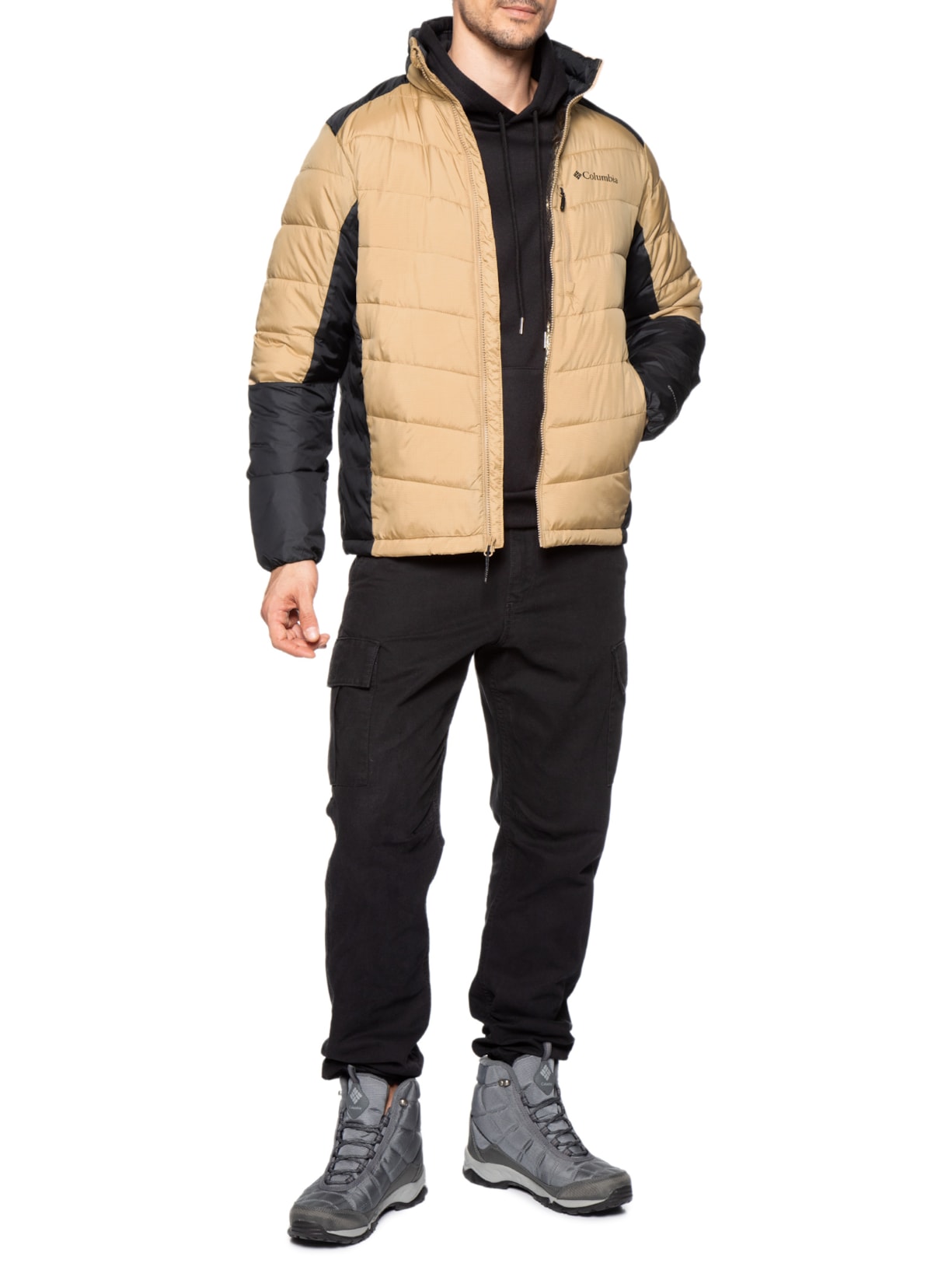 Jaqueta Masculina Puffer Labyrinth Loop Bege Columbia