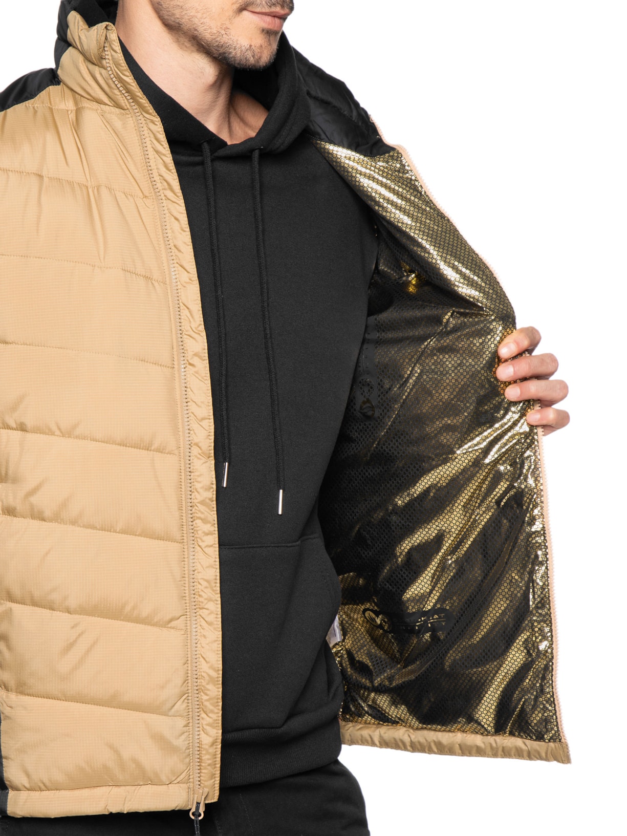 Jaqueta Masculina Puffer Labyrinth Loop Bege Columbia
