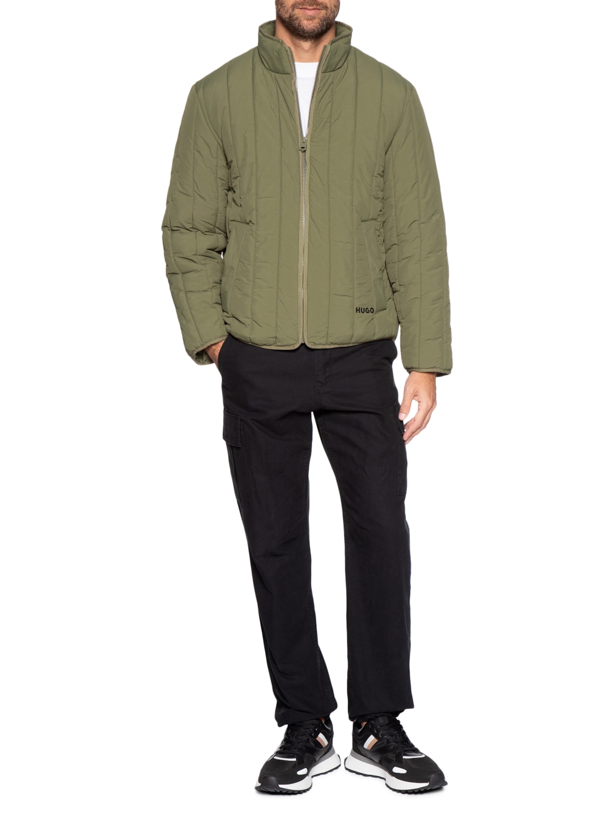 Jaqueta Masculina Puffer Logo Detail Brenoto Verde Hugo