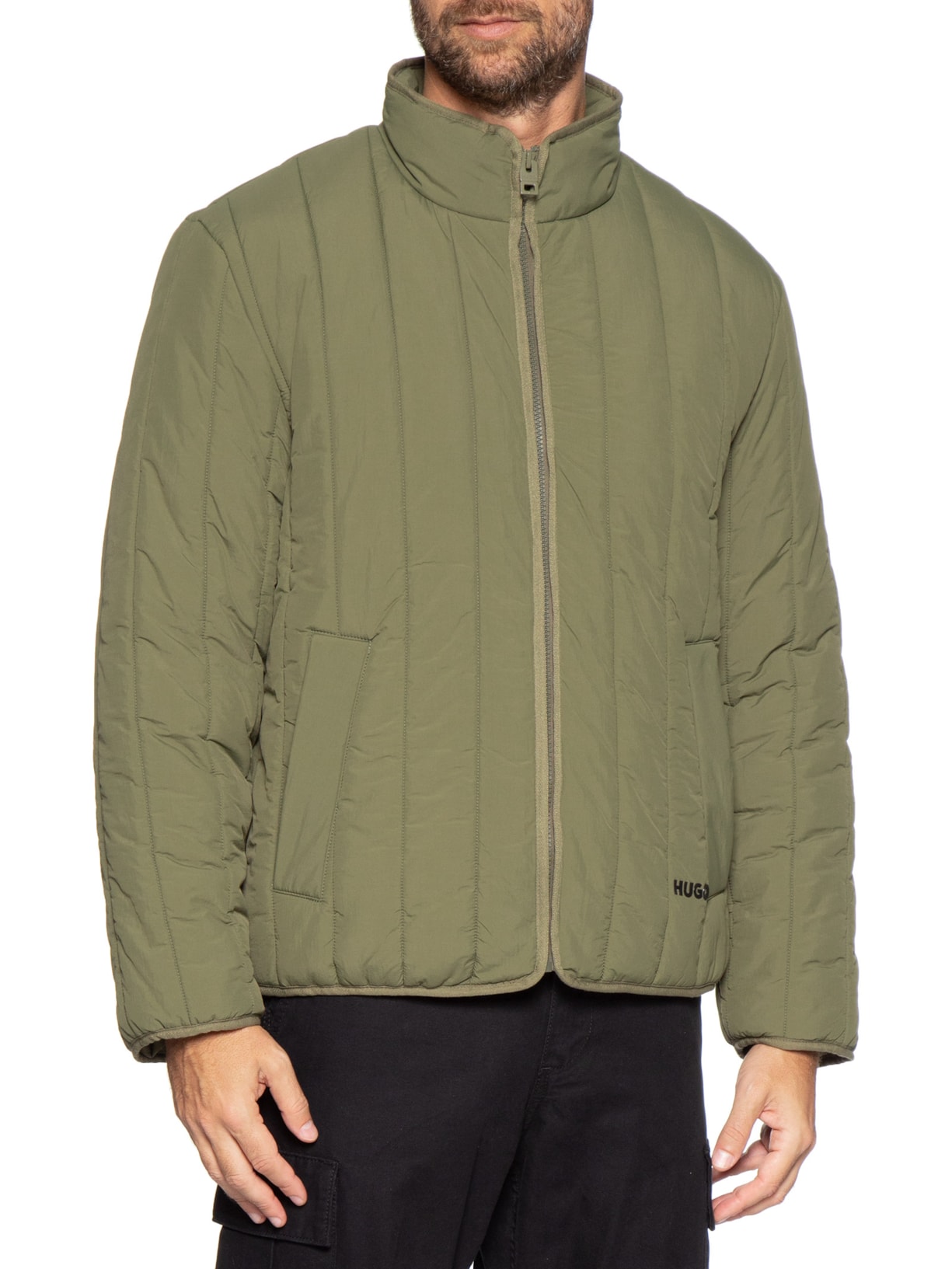 Jaqueta Masculina Puffer Logo Detail Brenoto Verde Hugo