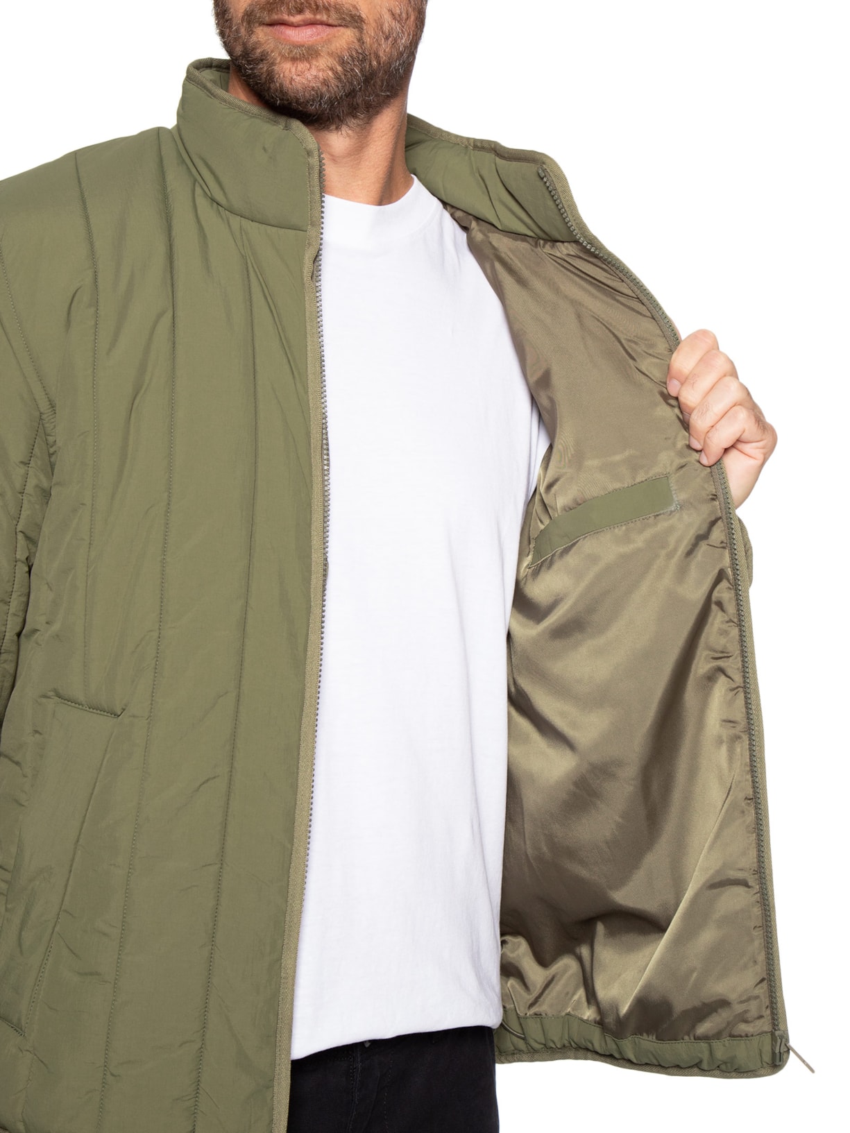 Jaqueta Masculina Puffer Logo Detail Brenoto Verde Hugo