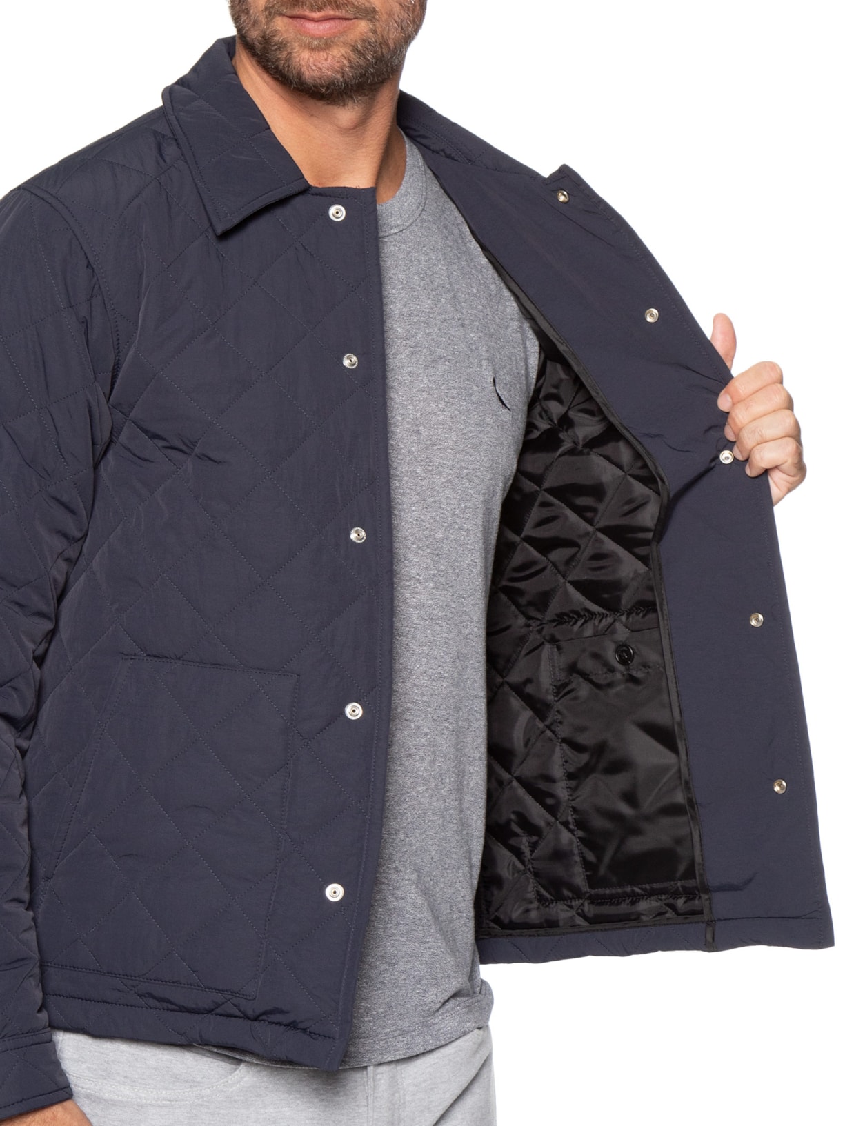 Jaqueta Masculina Puffer Novo Matelasse Azul Reserva