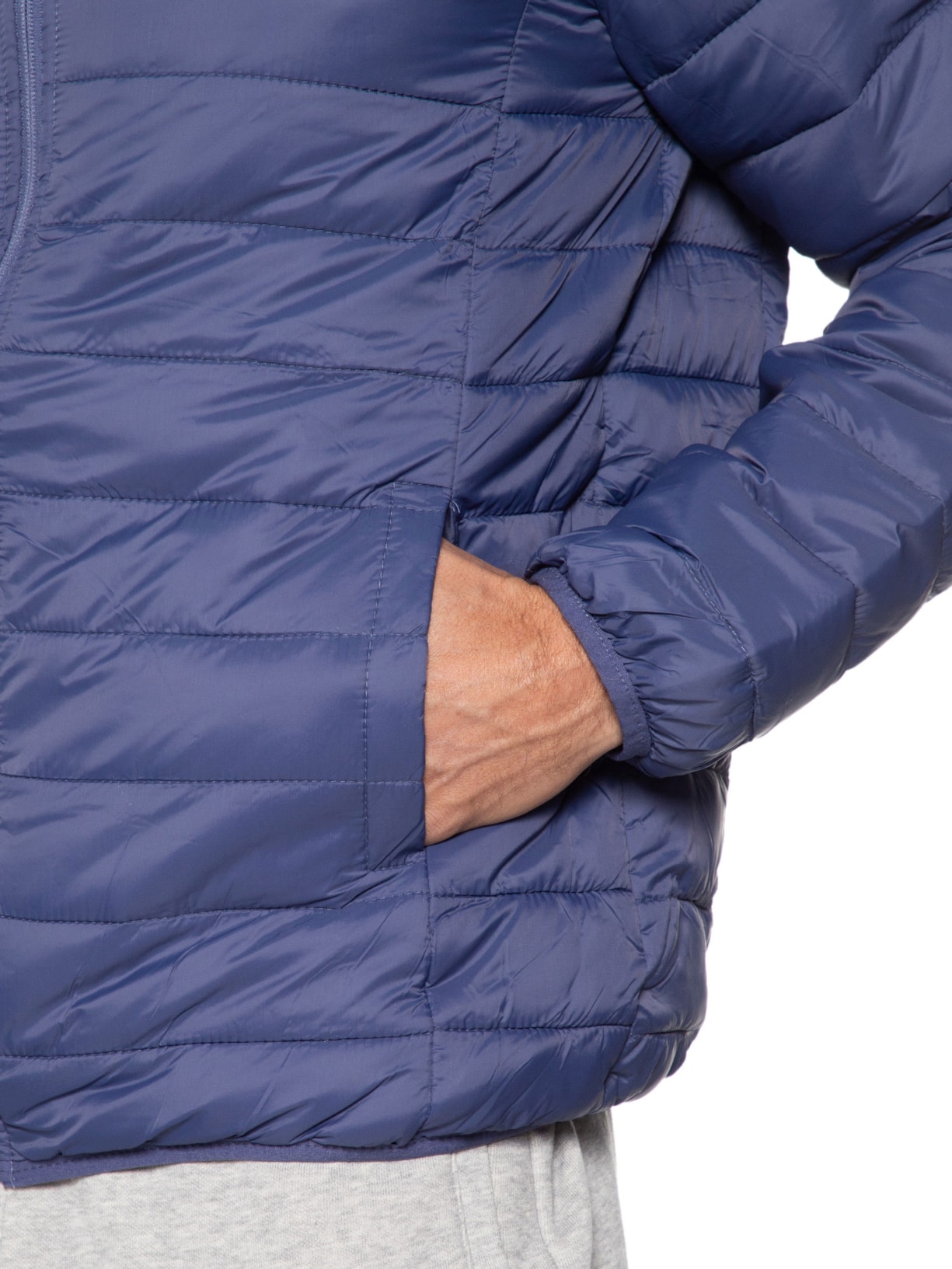 Jaqueta Masculina Puffer Nylon Azul Basiq Men