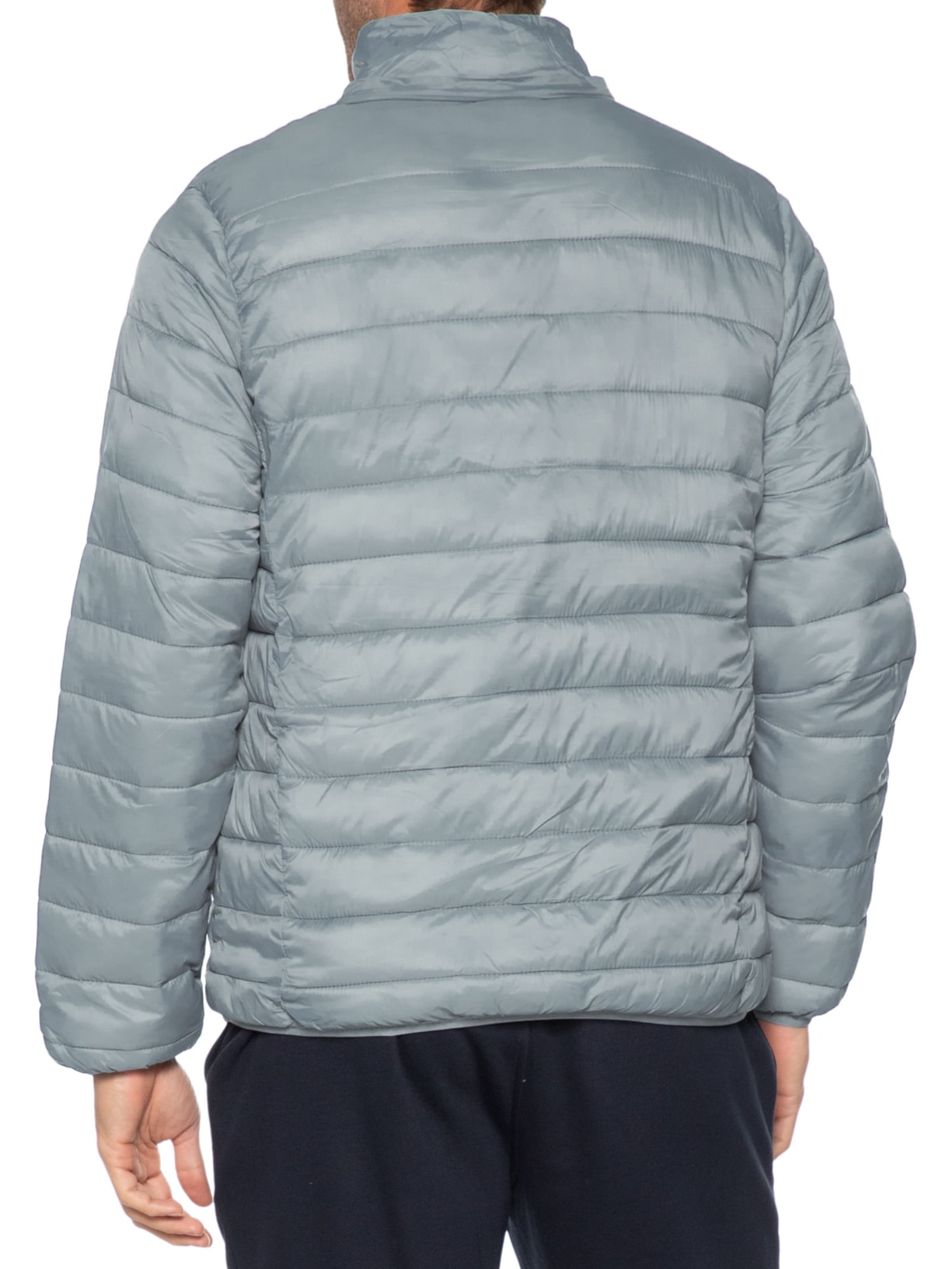 Jaqueta Masculina Puffer Nylon Cinza Basiq Men