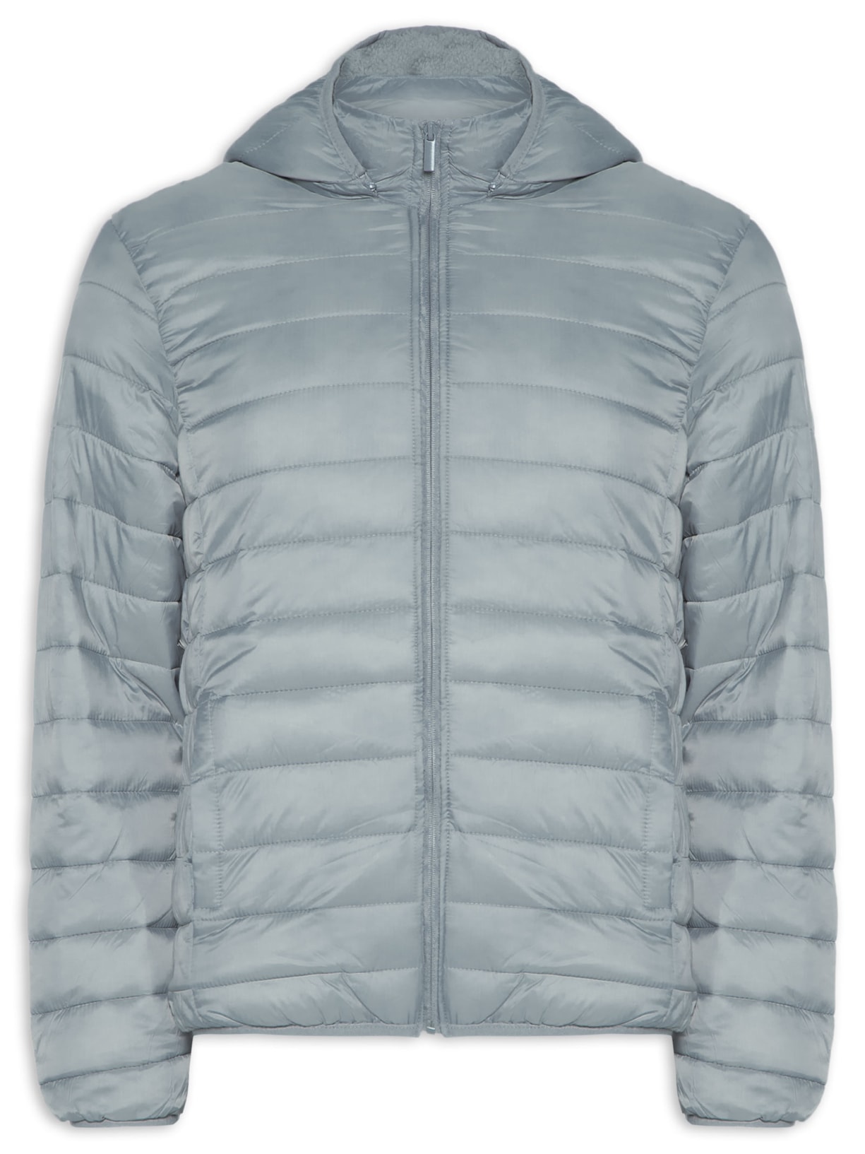 Jaqueta Masculina Puffer Nylon Cinza Basiq Men