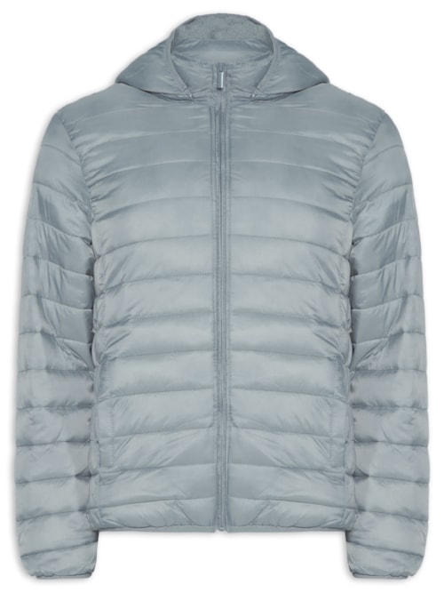 Jaqueta Masculina Puffer Nylon - Cinza