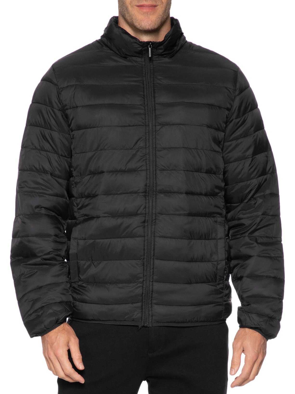 Jaqueta Masculina Puffer Nylon Preto Basiq Men