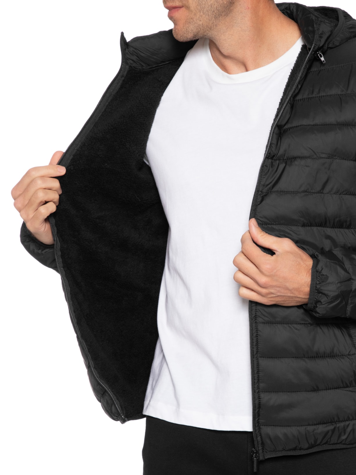 Jaqueta Masculina Puffer Nylon Preto Basiq Men