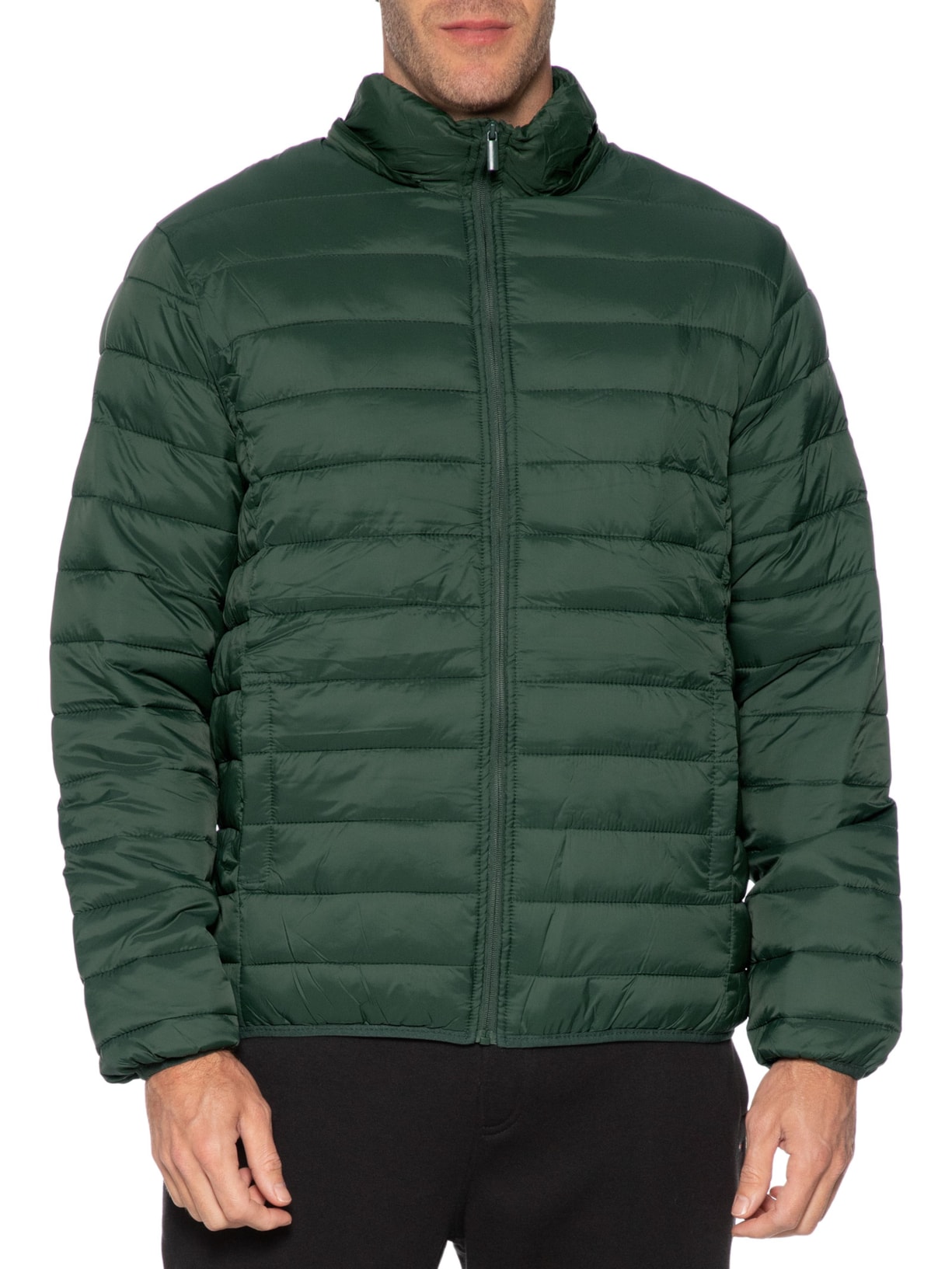 Jaqueta Masculina Puffer Nylon Verde Basiq Men