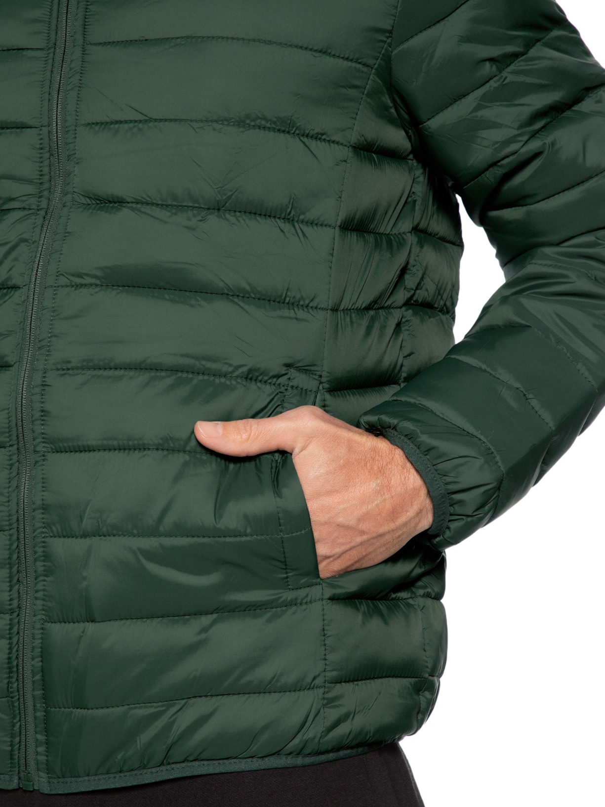 Jaqueta Masculina Puffer Nylon Verde Basiq Men