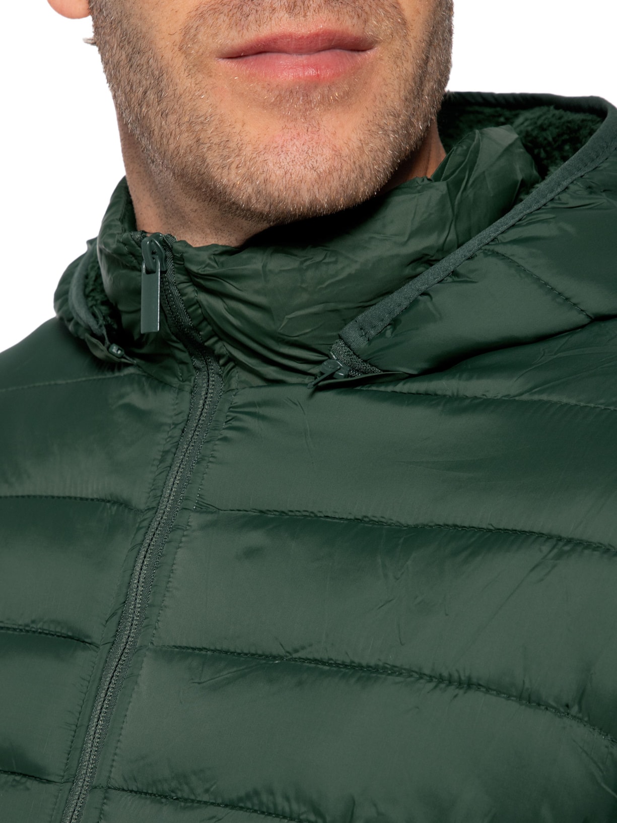 Jaqueta Masculina Puffer Nylon Verde Basiq Men