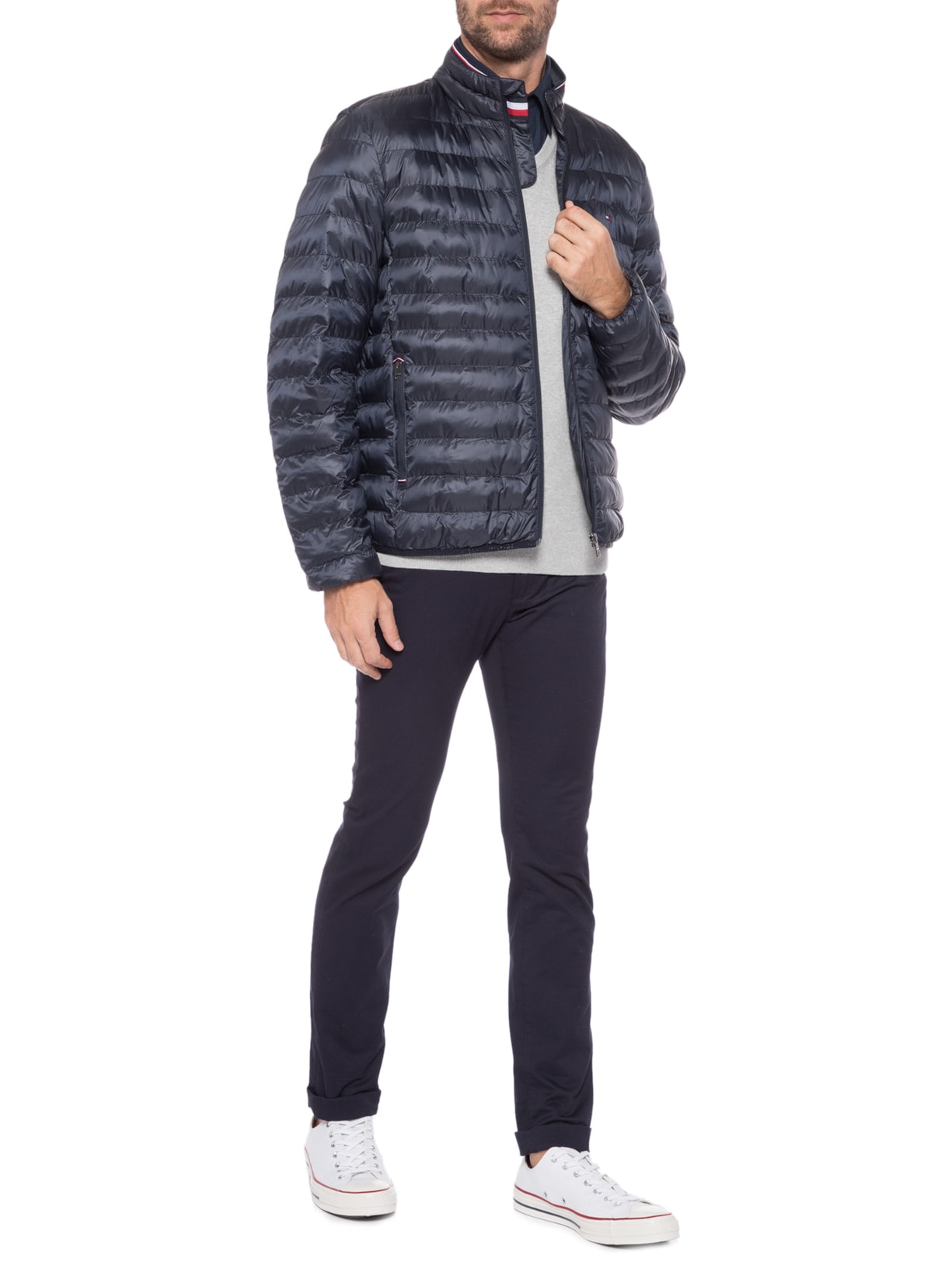 Jaqueta Masculina Puffer Packablecircularjacket Azul Tommy Hilfiger
