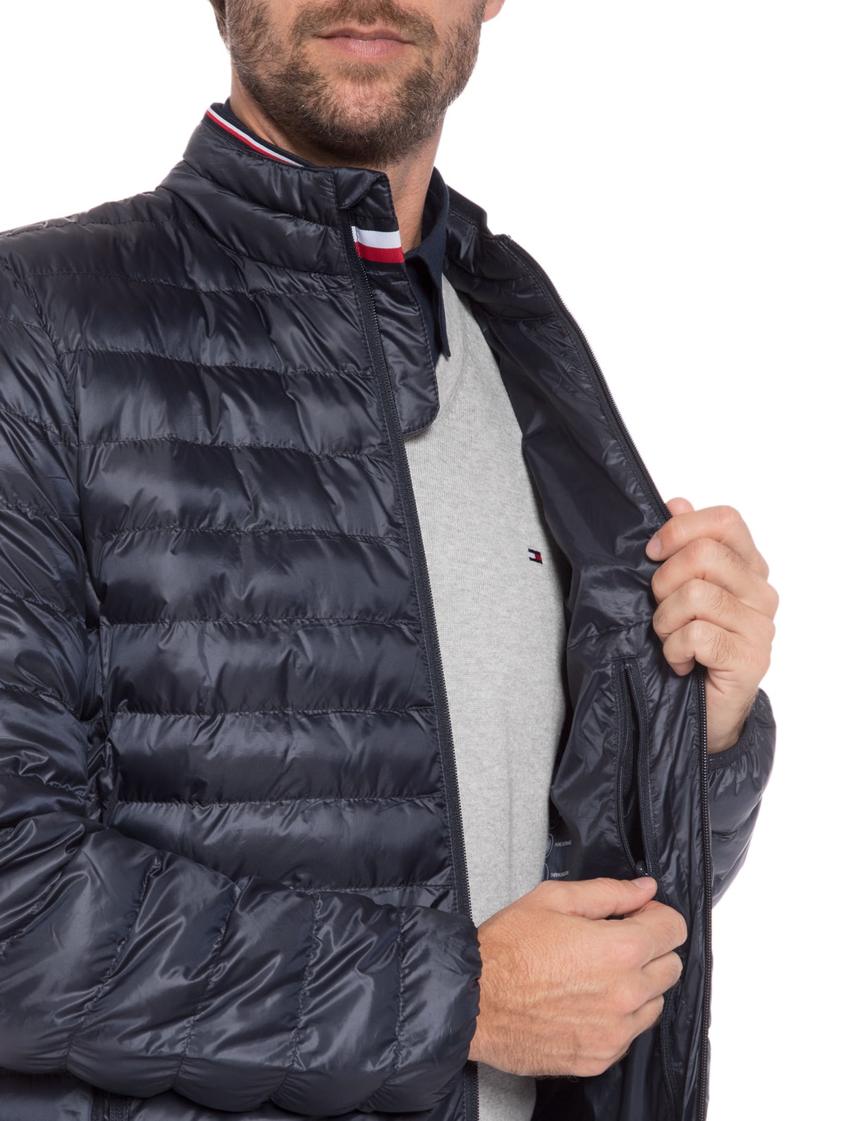 Jaqueta Masculina Puffer Packablecircularjacket Azul Tommy Hilfiger
