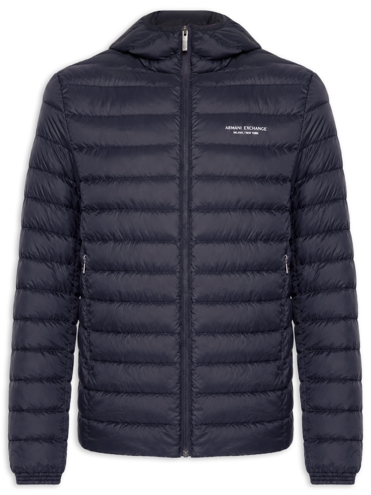 Jaqueta Masculina Puffer Piumino Com Capuz Azul Armani Exchange