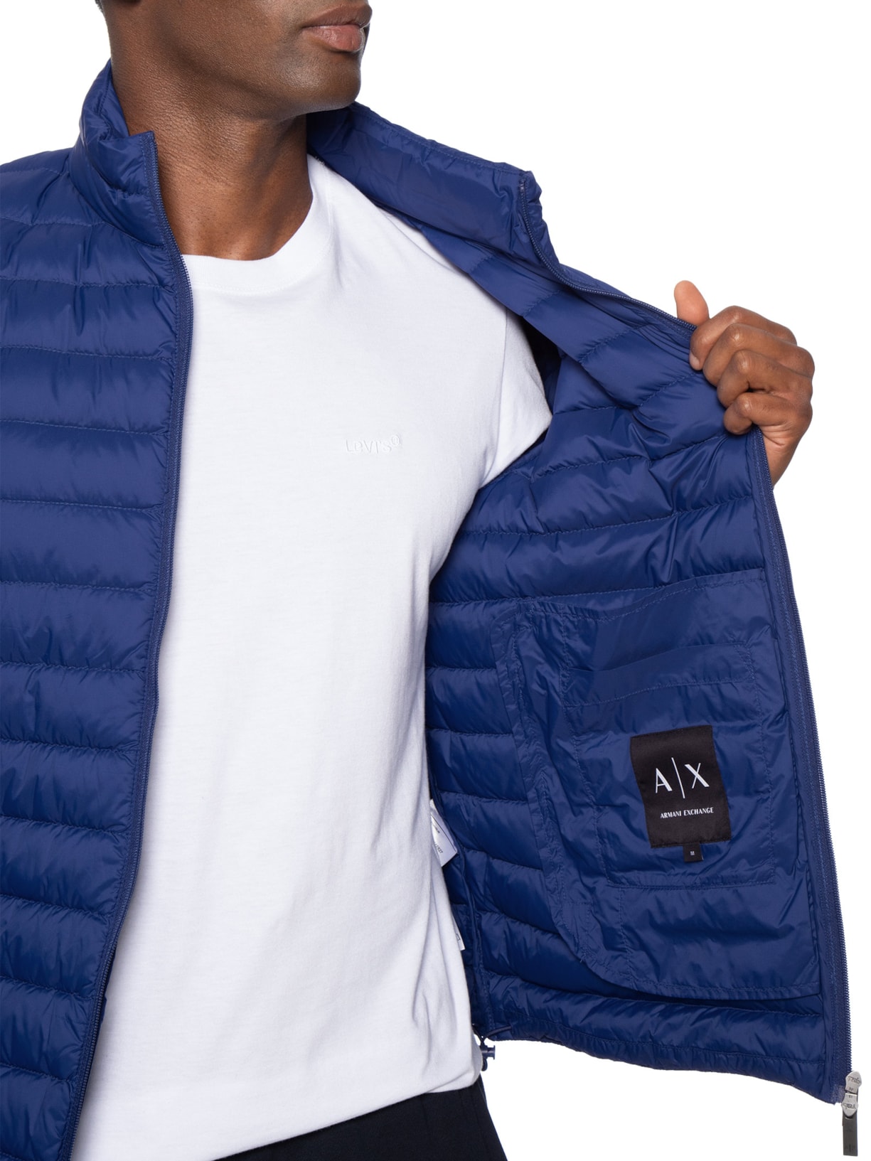 Jaqueta Masculina Puffer Piumino Down Jacket Azul Armani Exchange