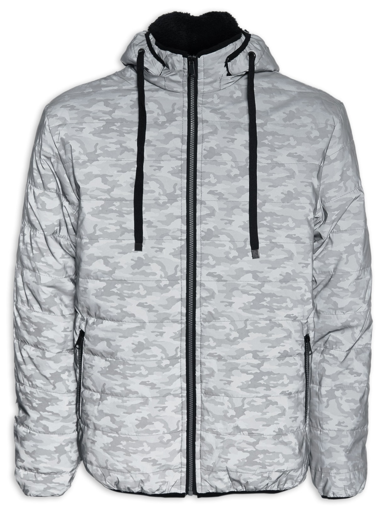 Jaqueta Masculina Puffer Refletiva - Cinza