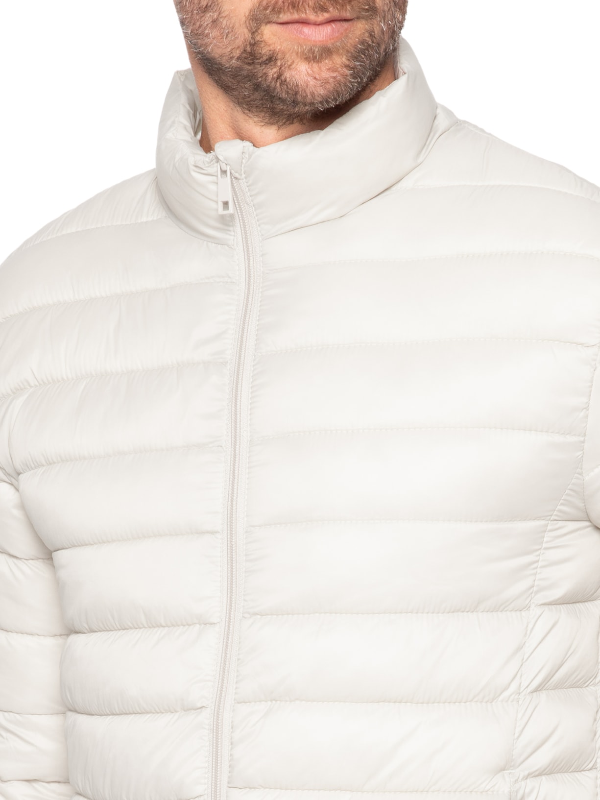 Jaqueta Masculina Puffer Sem Gorro Bege Basiq Men
