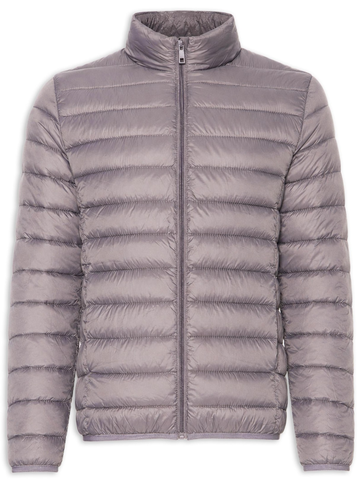 Jaqueta Masculina Puffer Sem Gorro - Cinza