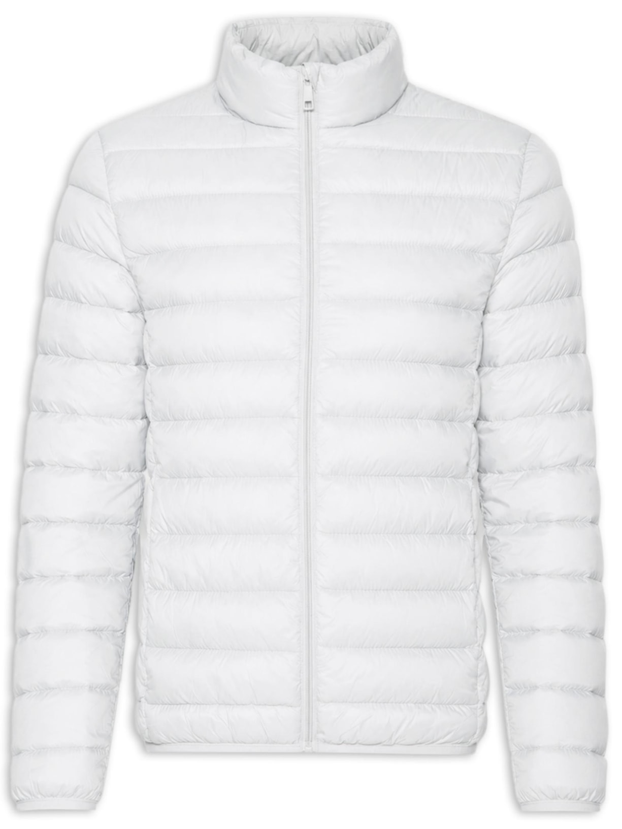 Jaqueta Masculina Puffer Sem Gorro - Cinza