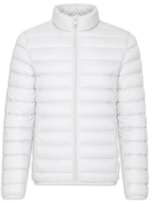 Jaqueta Masculina Puffer Sem Gorro - Cinza