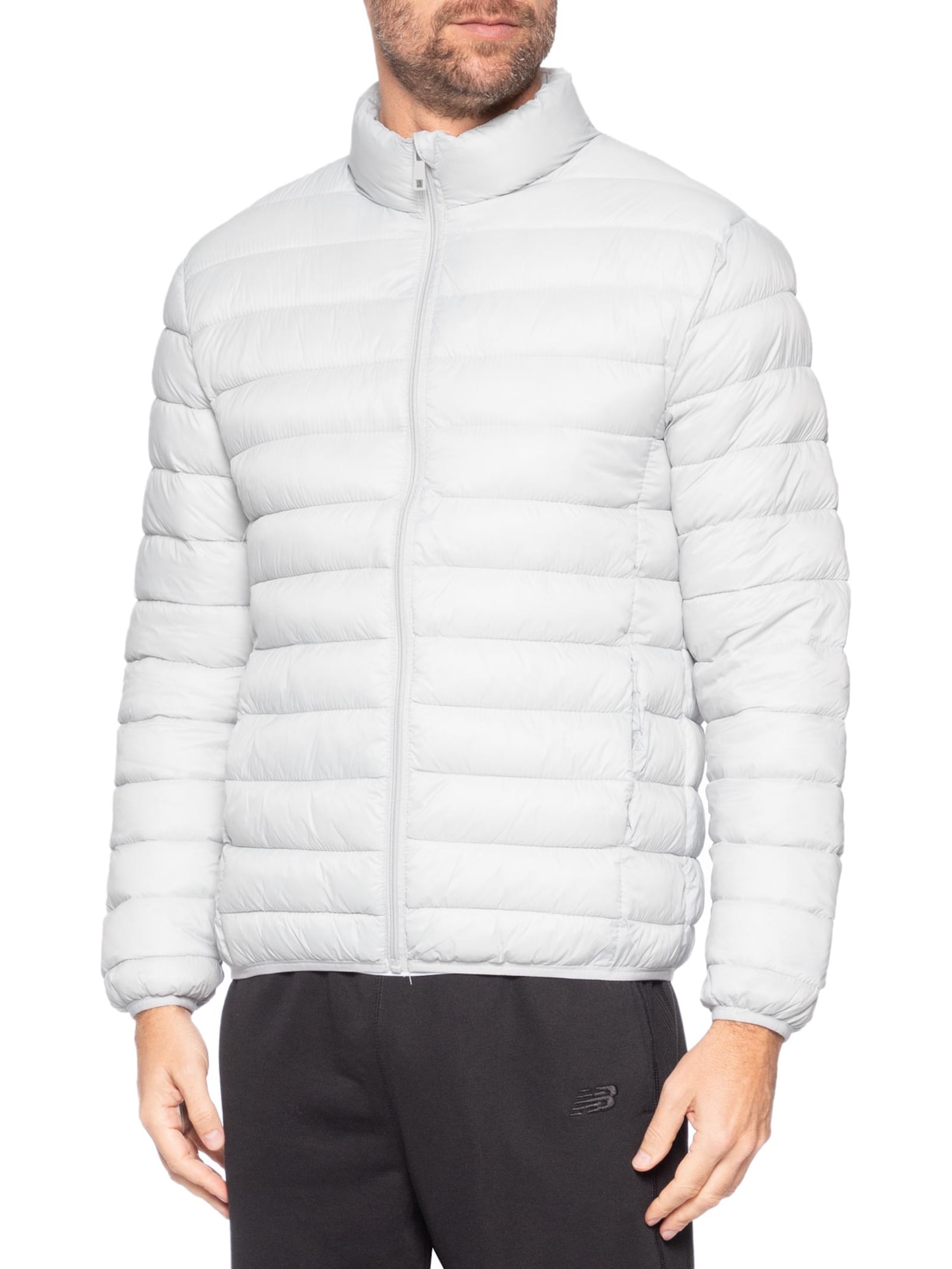 Jaqueta Masculina Puffer Sem Gorro Cinza Basiq Men