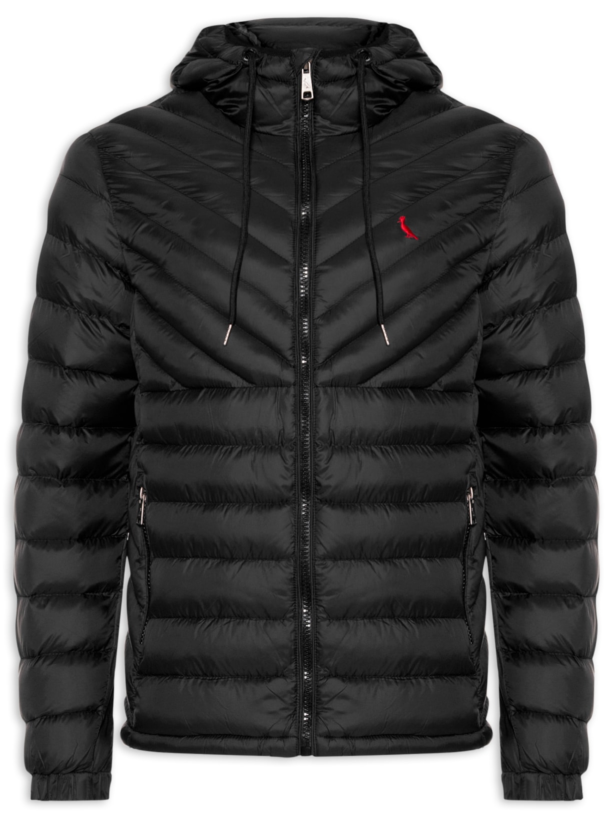 Jaqueta Masculina Puffer Upton Red Bird - Preto