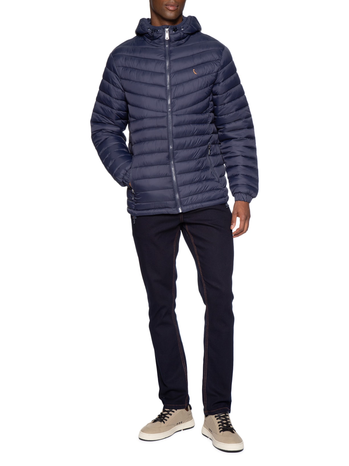 Jaqueta Masculina Puffer Uptown Color Bird Azul Reserva