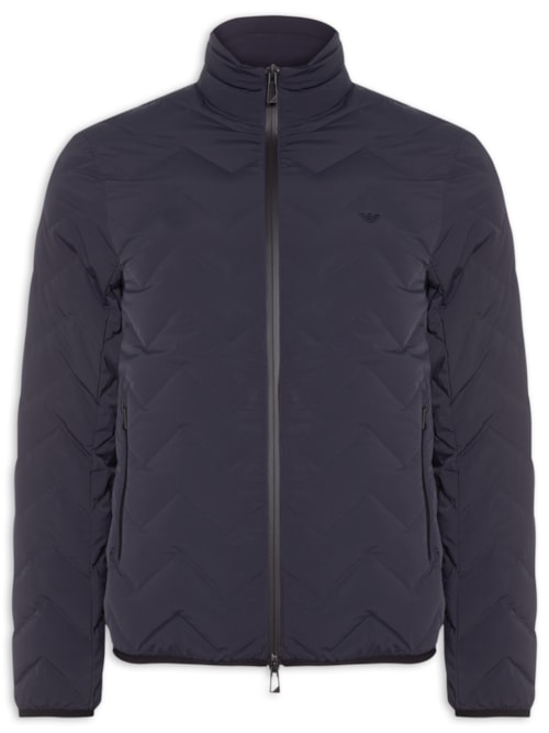 Jaqueta Masculina Puffer Water Repellent Chevron – Azul