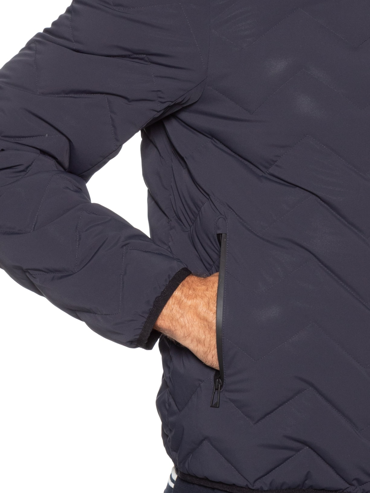 Jaqueta Masculina Puffer Water Repellent Chevron – Azul Emporio Armani