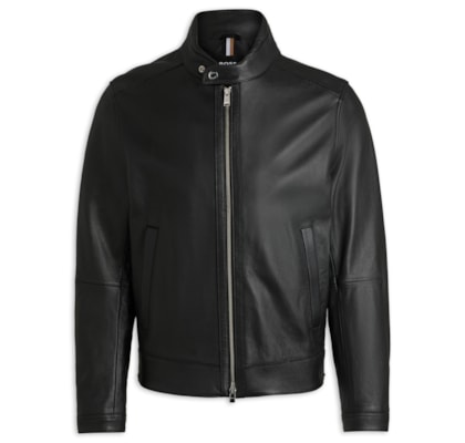 Jaqueta Masculina Regular De Couro H Mansell - Preto