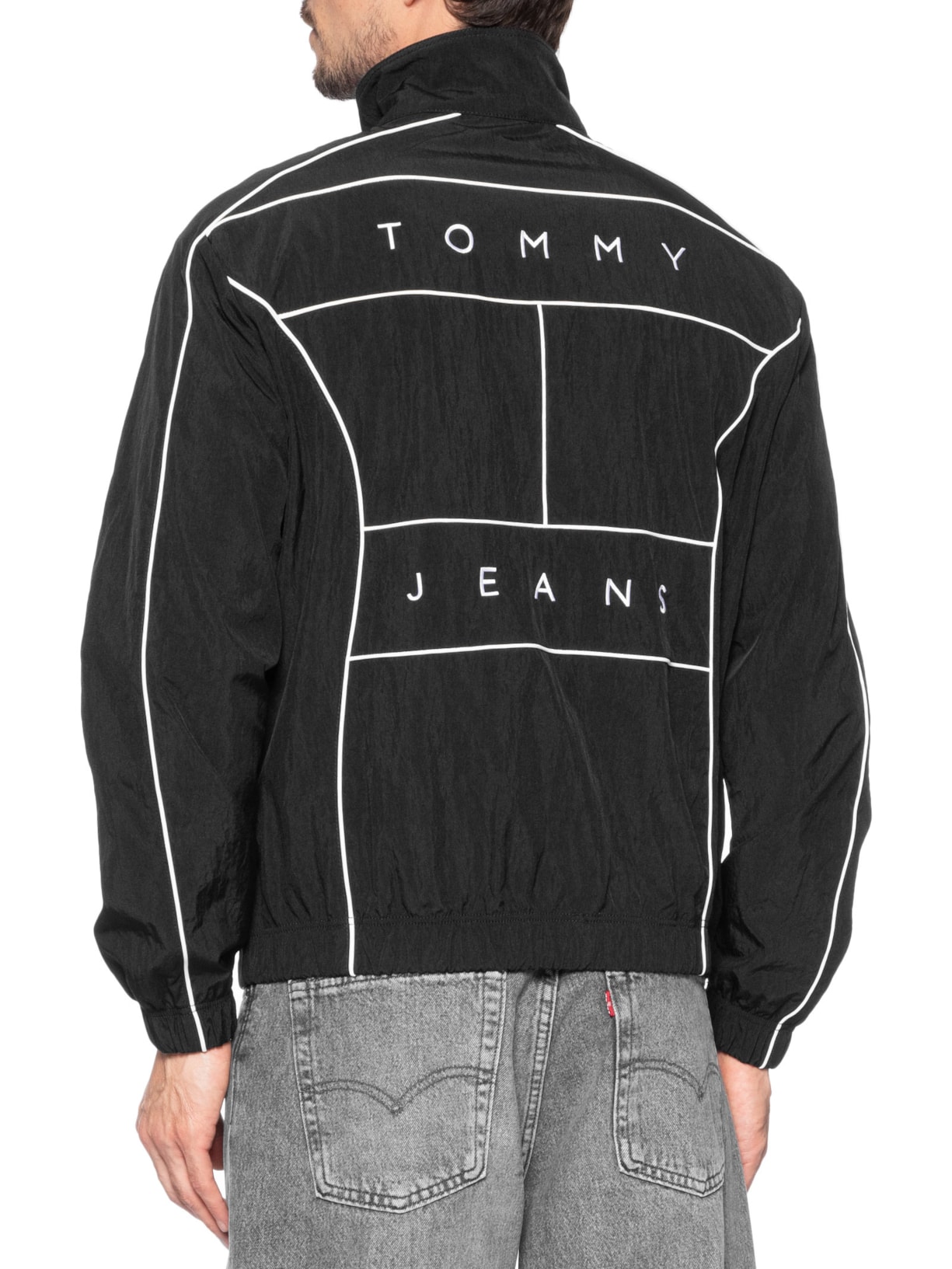 Jaqueta Masculina Regular Fit Detalhe Flag Viés Preto Tommy Jeans
