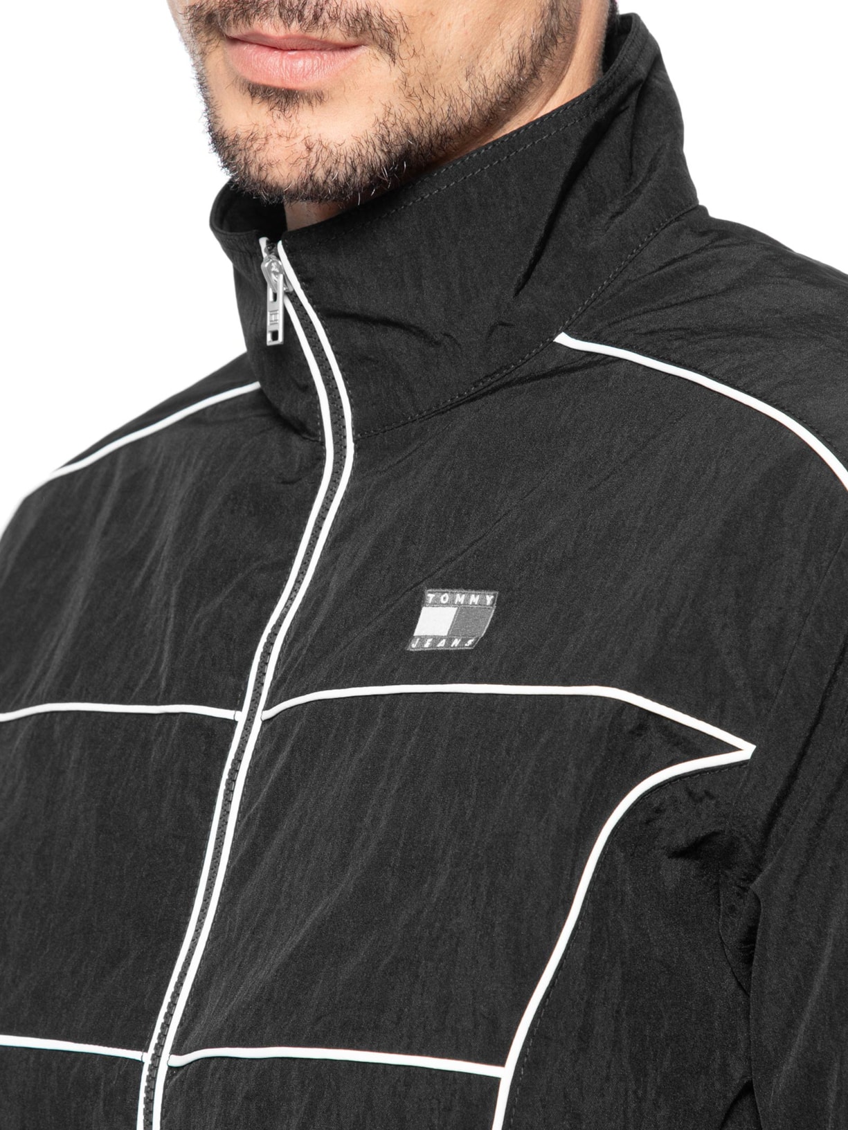 Jaqueta Masculina Regular Fit Detalhe Flag Viés Preto Tommy Jeans