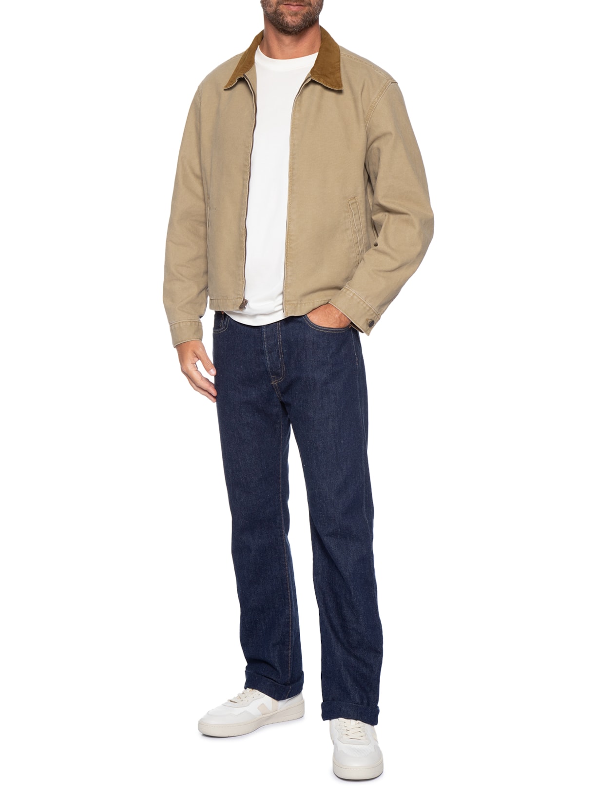 Jaqueta Masculina Relaxed Fit Castro Full Zip Bege Levi's
