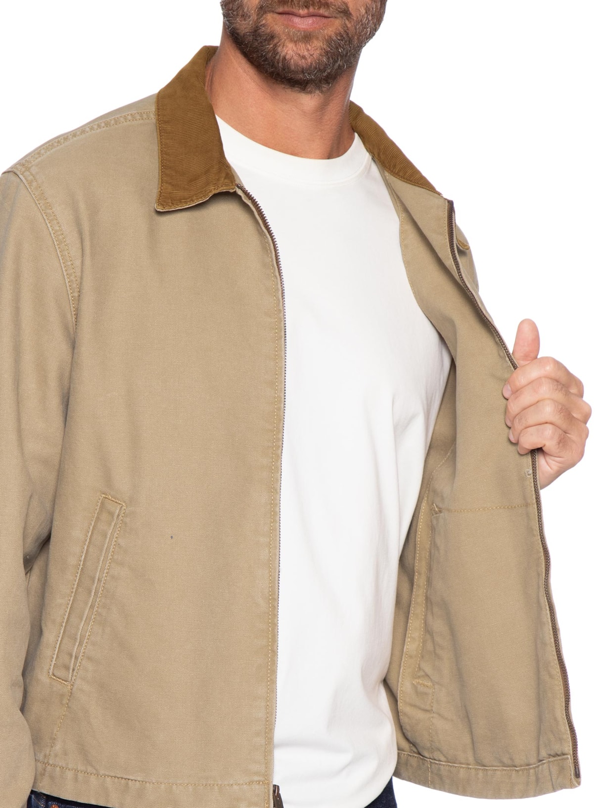Jaqueta Masculina Relaxed Fit Castro Full Zip Bege Levi's