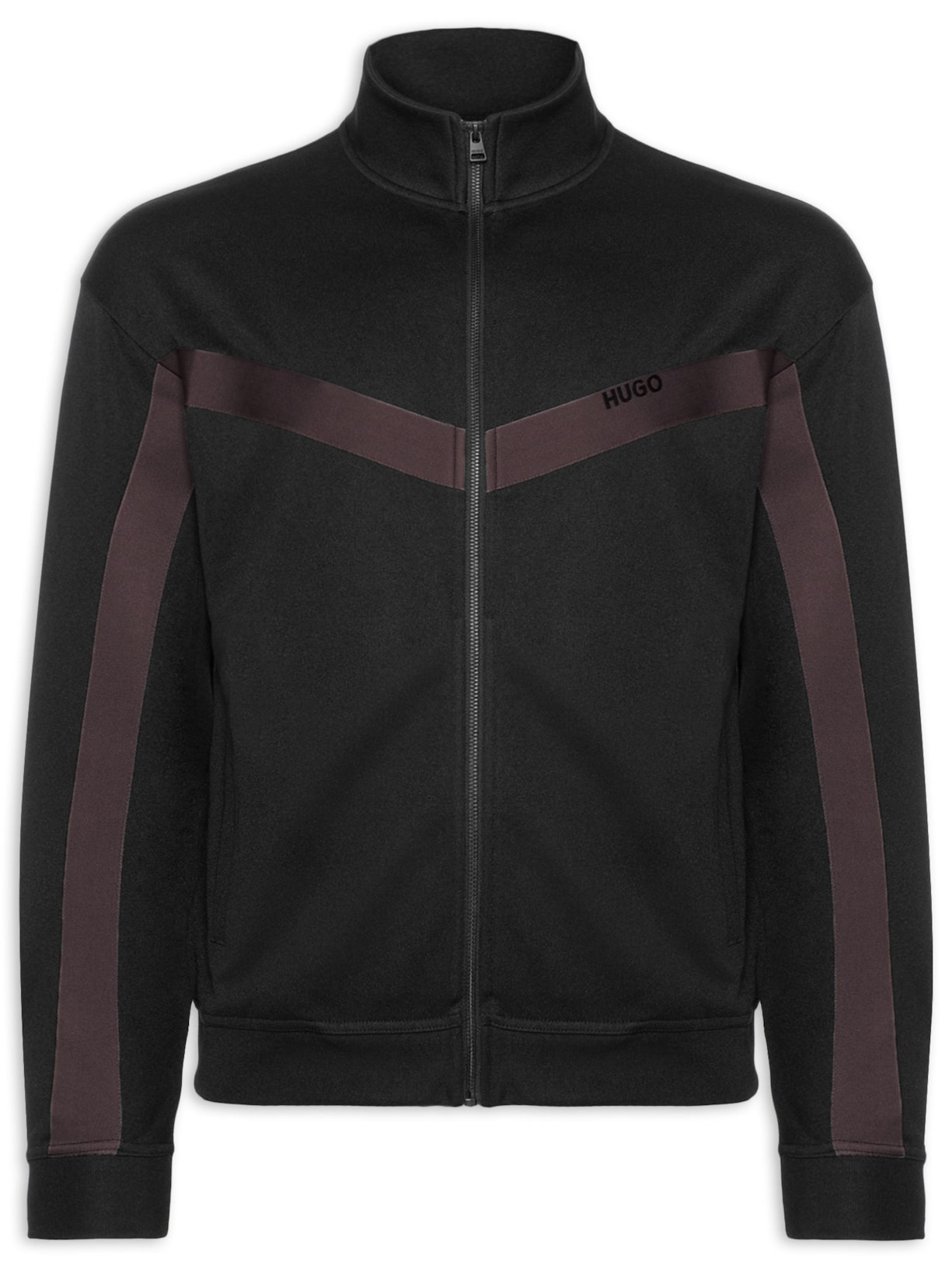 Jaqueta Masculina Relaxed- Fit Chevron Tape Darti Preto Hugo