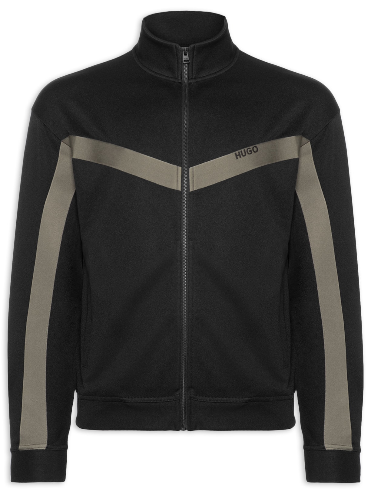 Jaqueta Masculina Relaxed- Fit Chevron Tape Darti Preto Hugo