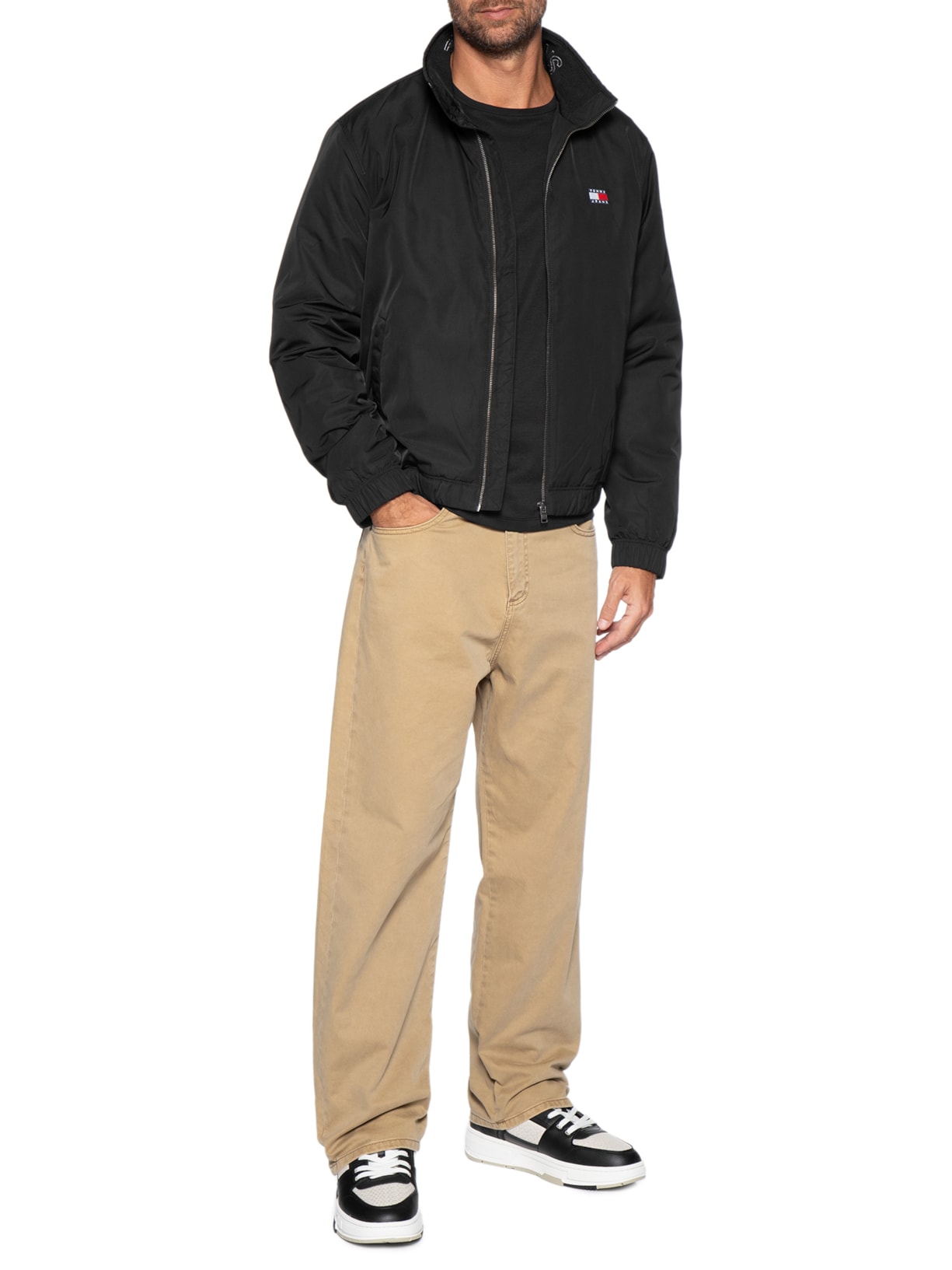 Jaqueta Masculina Relaxed Fit Com Logo Interno Preto Tommy Jeans