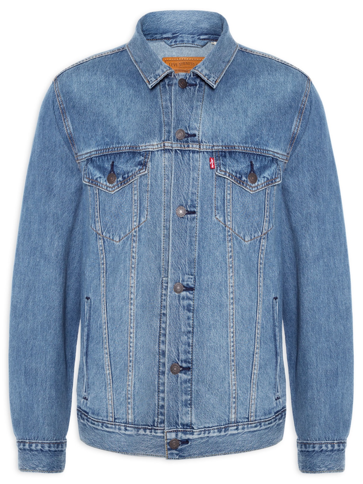 Jaqueta Masculina Relaxed Fit Trucker - Azul