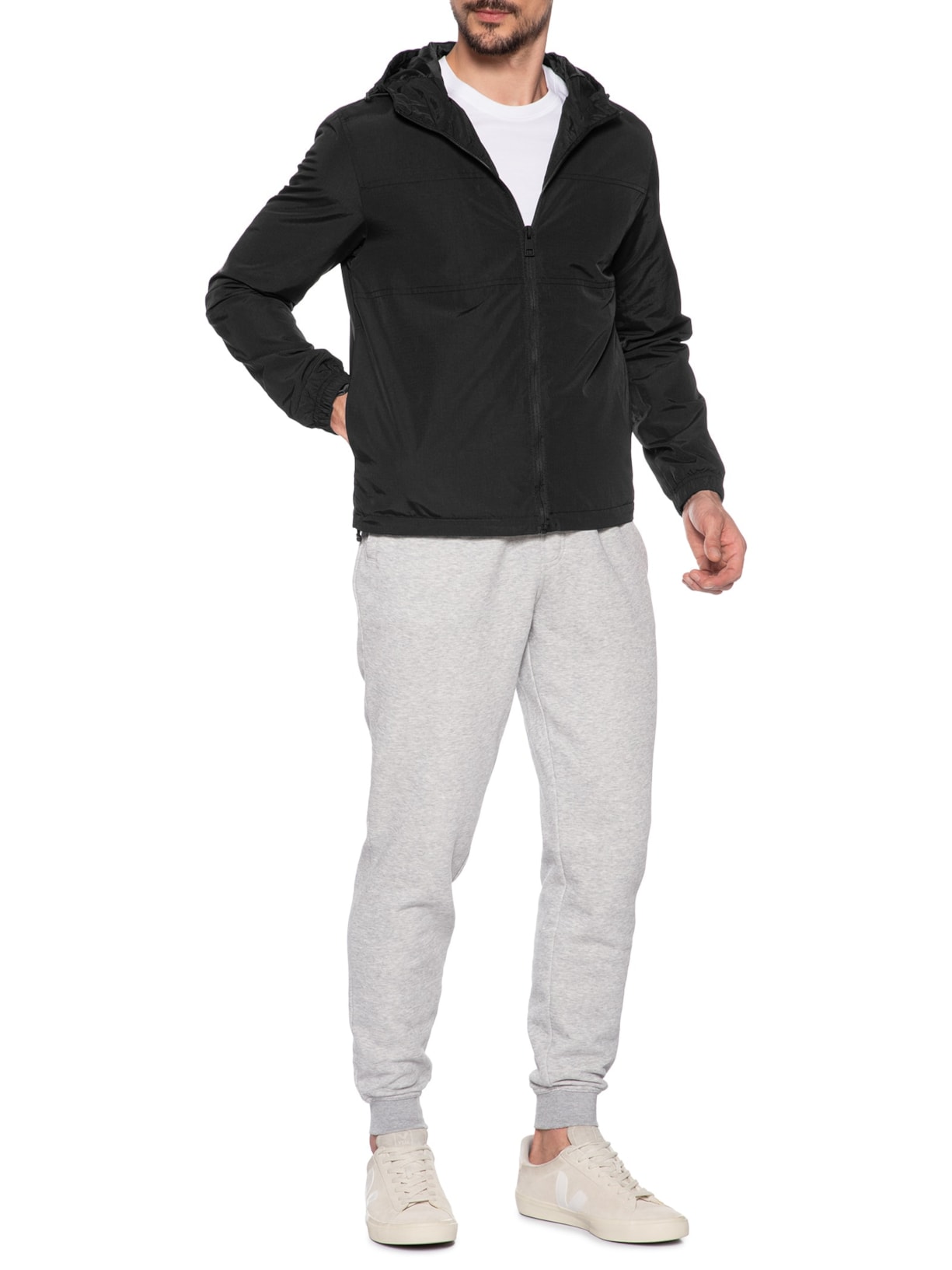 Jaqueta Masculina Ripstop Casual Preto '2 Essential