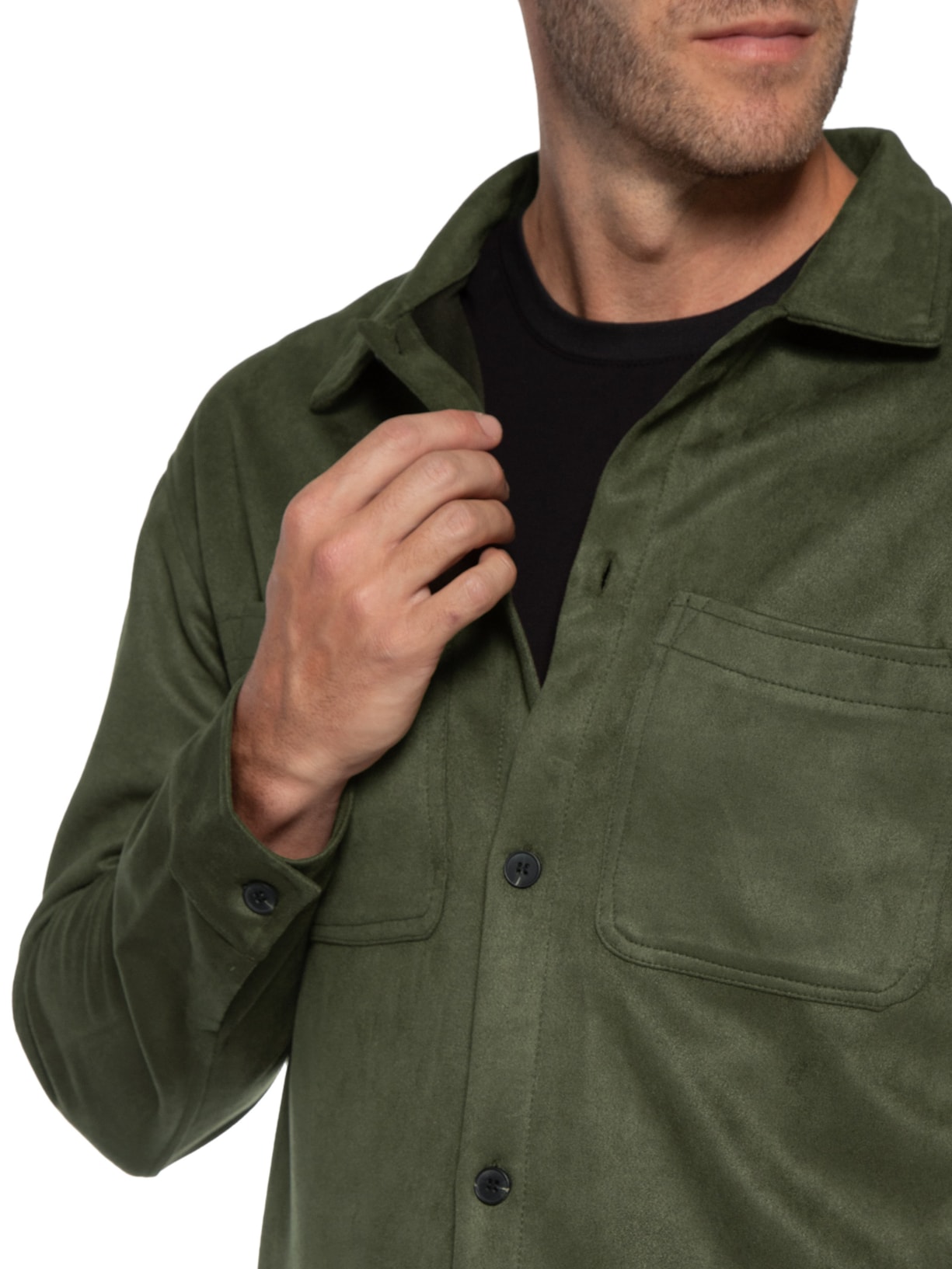 Jaqueta Masculina Shirt Lisa Suede Verde Jab