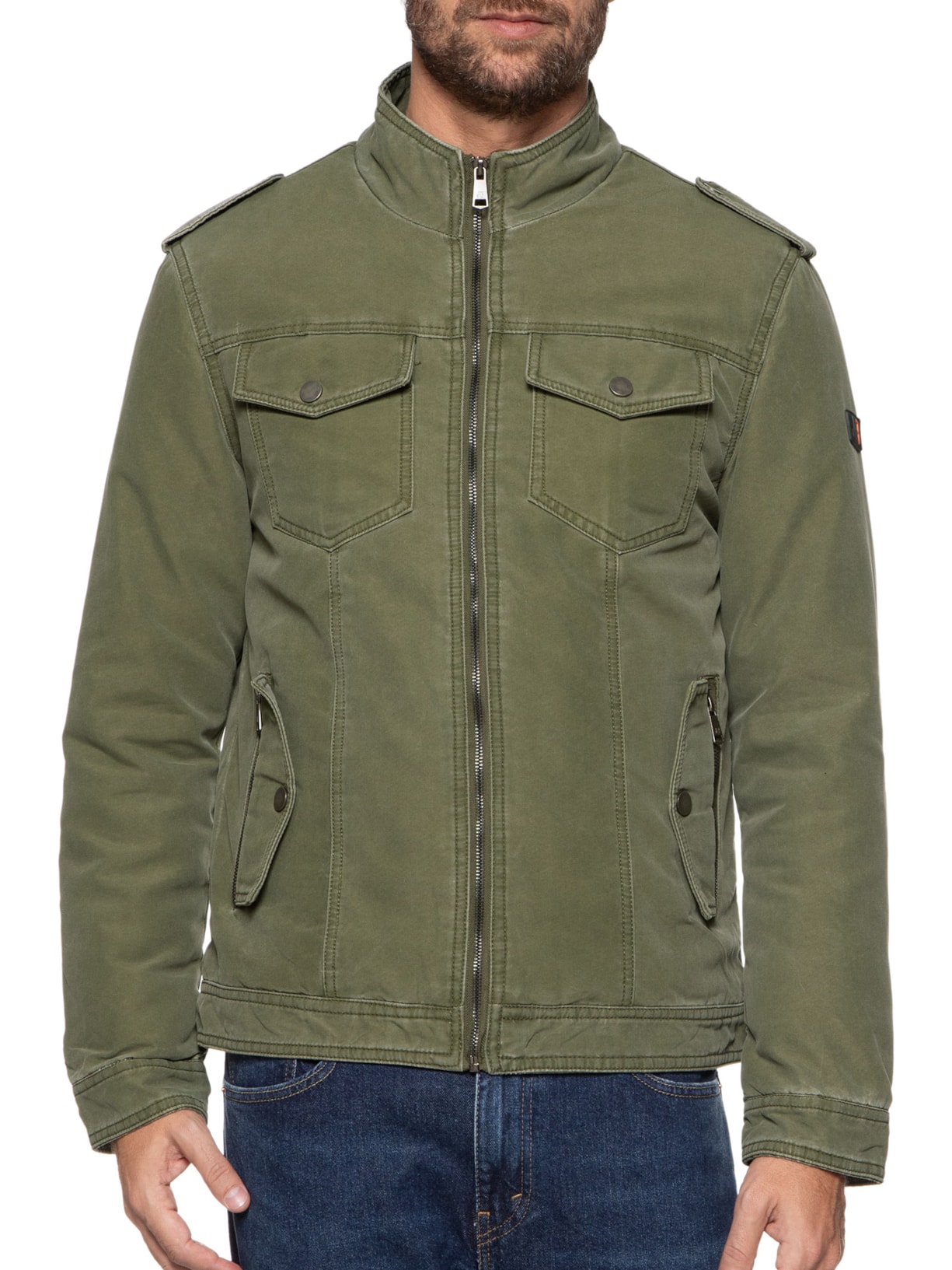 Jaqueta Masculina Stone Brushed Verde Jab