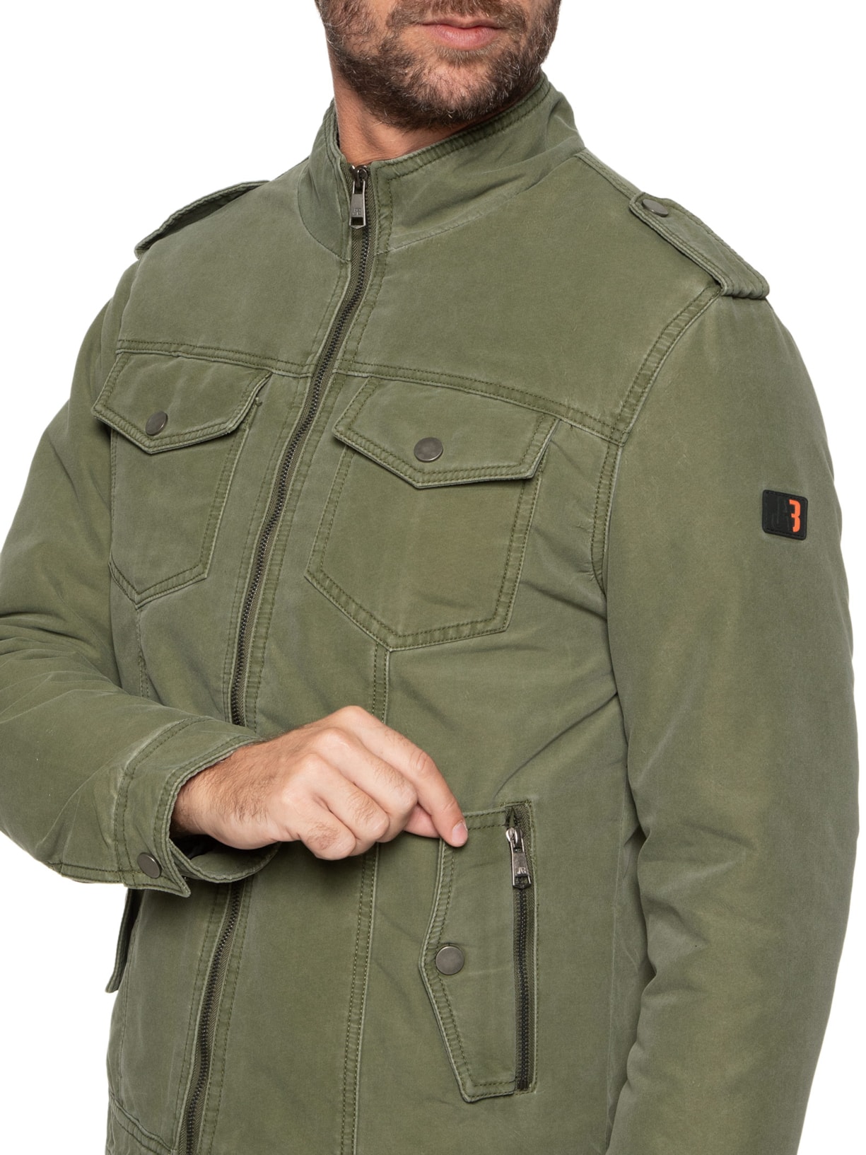 Jaqueta Masculina Stone Brushed Verde Jab