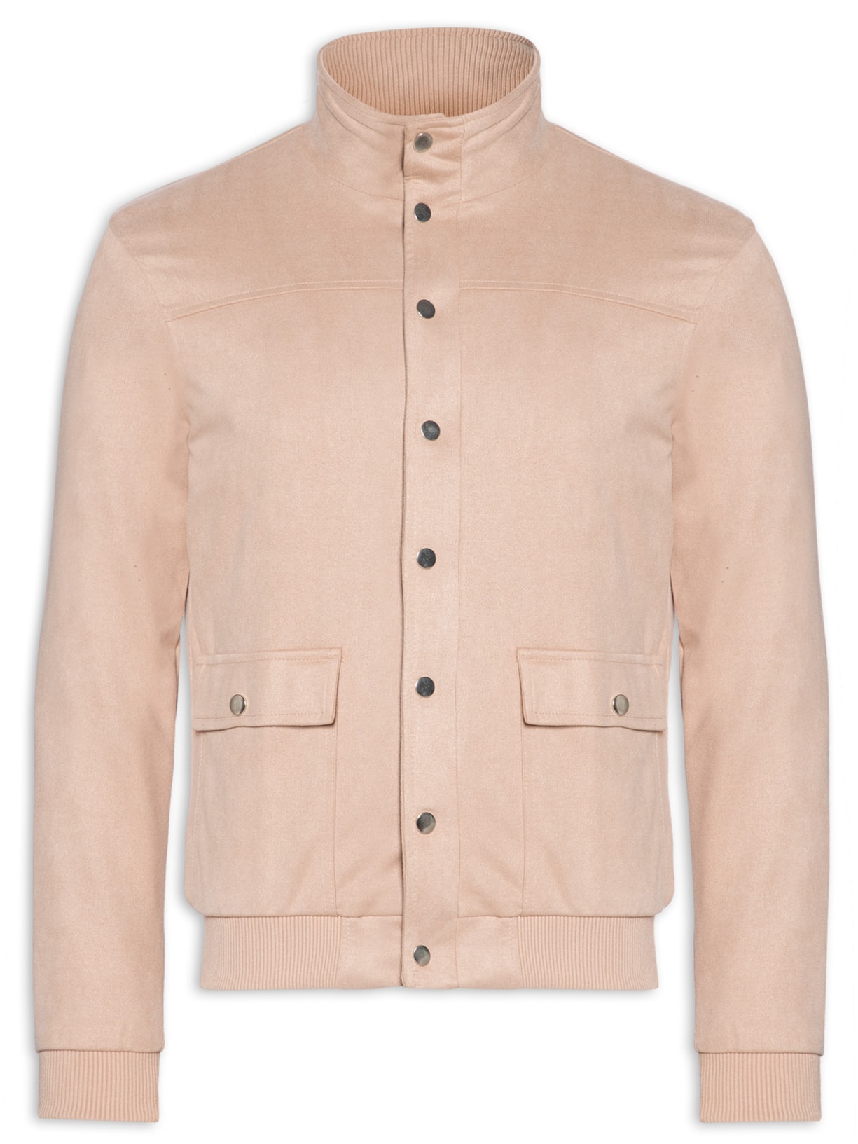 Jaqueta Masculina Suede Com Botões - Bege