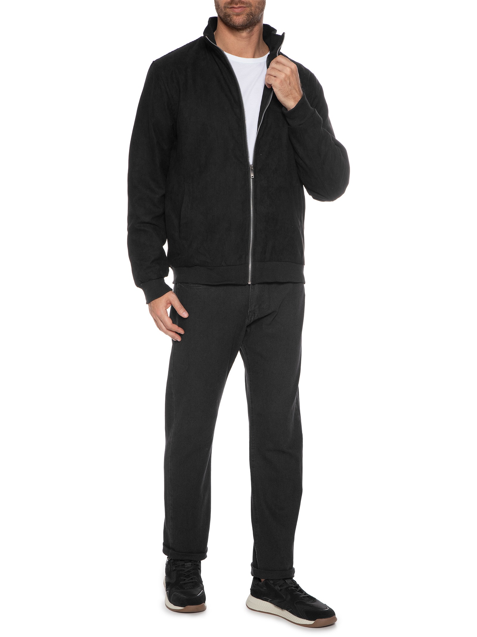 2 Essential - Jaqueta Masculina Suede - Preto